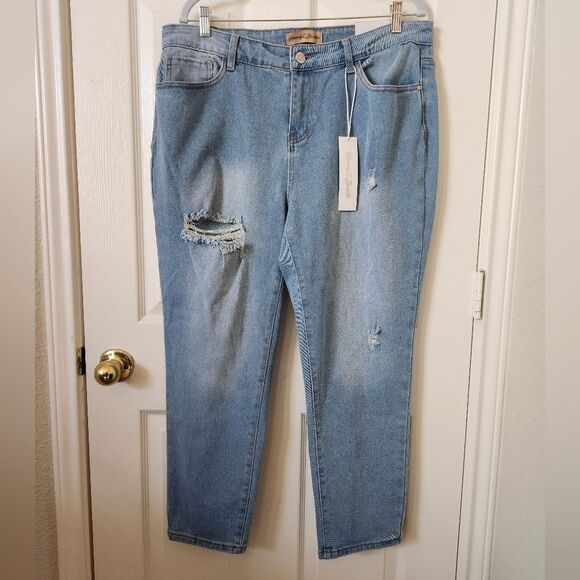 Honey & Bristle Light Wash High Waist Skinny Jeans Distressed 16 - Picture 1 of 14